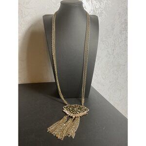 Ann Taylor Gold-Tone Multi-Chain Statement Necklace With Tassels